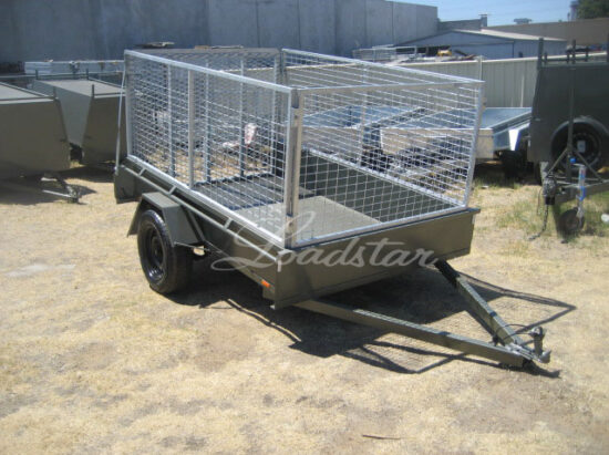 8x5ft Trailer with 900mm Cage & Spring Loaded Ramp