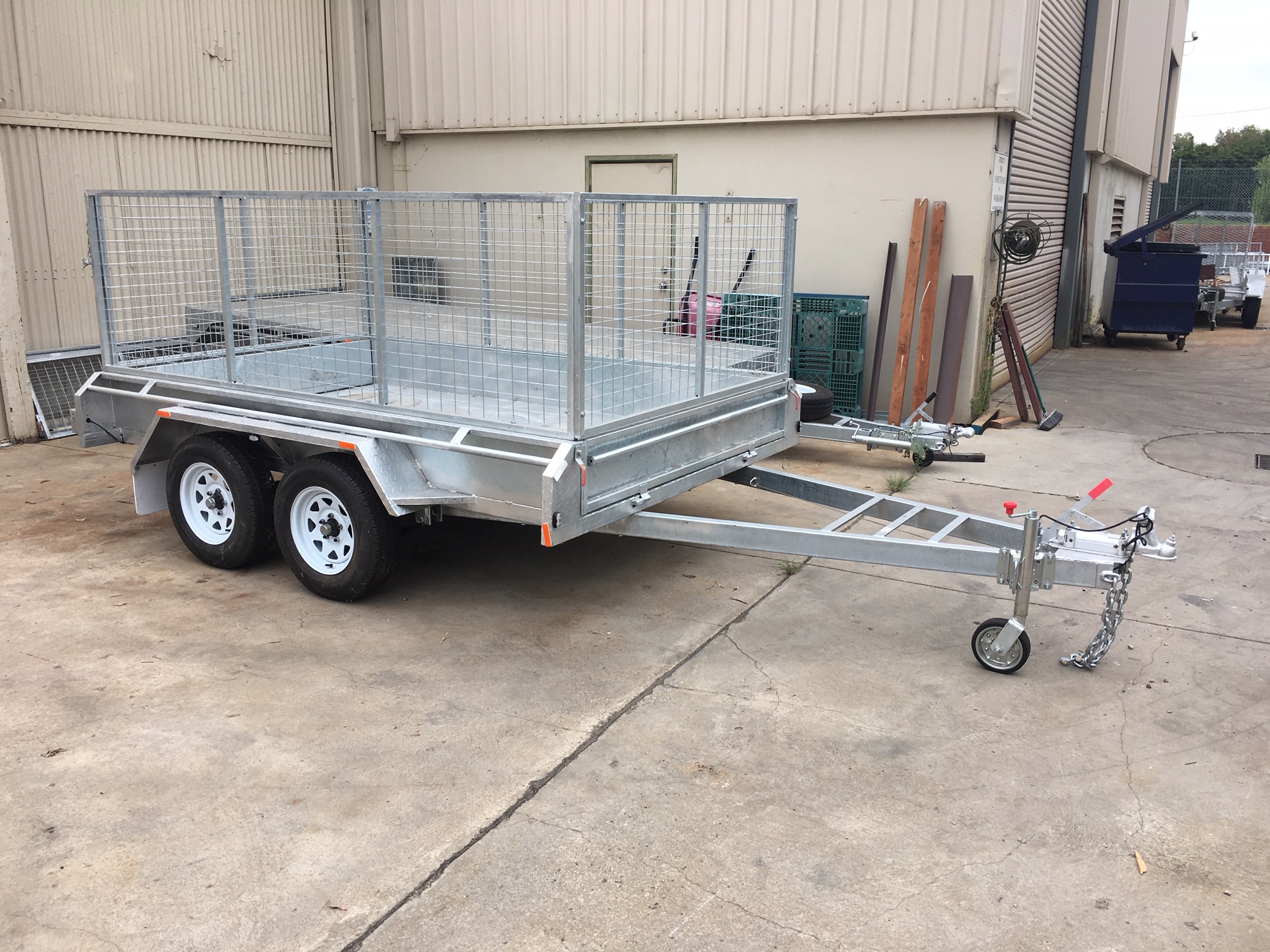 10 x 6 Galvanised Tandem Trailer with Brakes And 900 Cage