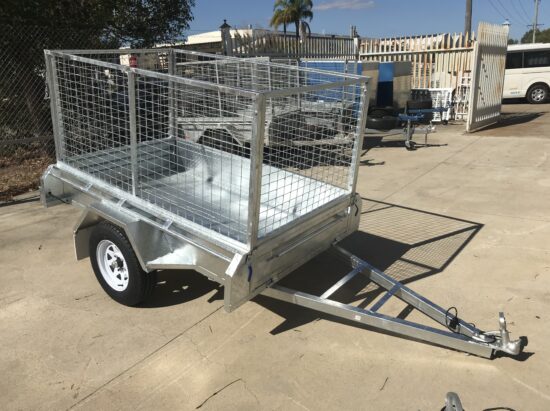 7x4ft Galvanised Trailer with 900mm Cage