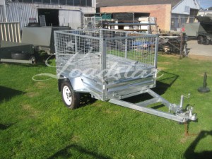 6x4 Galv caged trailer