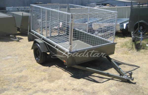 8x5ft Trailer with 900mm Cage & Spring Loaded Ramp