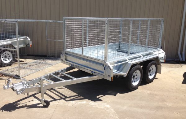 8x5ft Galvanized Tandem Trailer with brakes and 900mm Cage