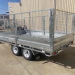 12 x 7 Tipping Flat top trailer with sides and cage 2.8 tonne Loadstar corner