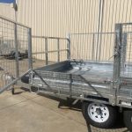 12 x 7 Tipping Flat top trailer with sides and cage 2.8 tonne Loadstar cage