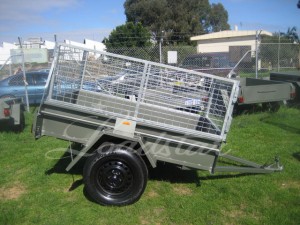 Caged 6x4 Single door trailer side view