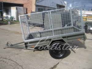 Caged 7x4 Single door trailer side view