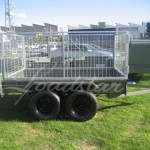 Caged 8x5 Tandem door trailer side view